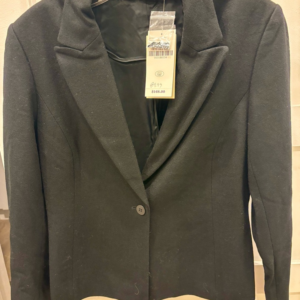 Vintage Laura Ashley Classic Black Blazer w/ Sequin Embellishment Size 8
